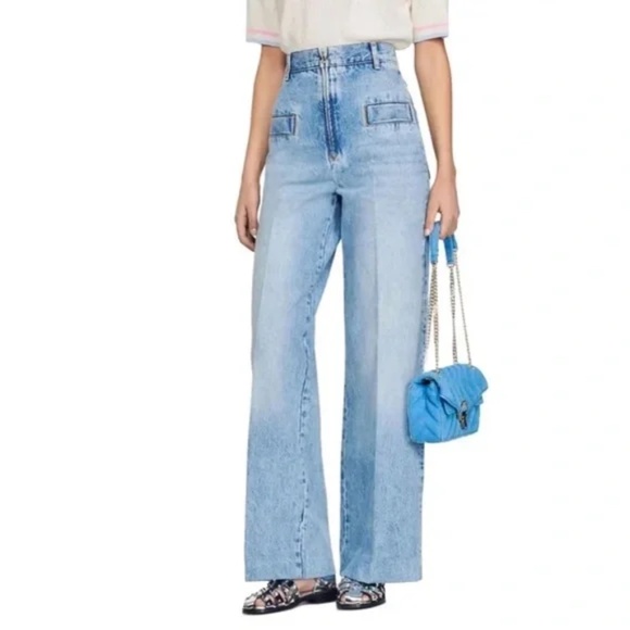 Oslo High Rise Wide Leg Jeans in Blue Jean - Picture 1 of 4